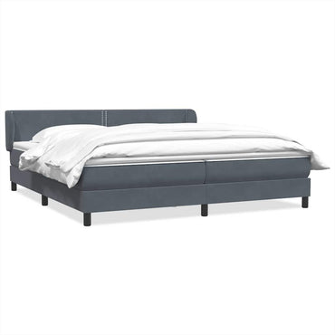 vidaXL Boxspringbett mit Matratzen Dunkelgrau 200x220 cm Samt