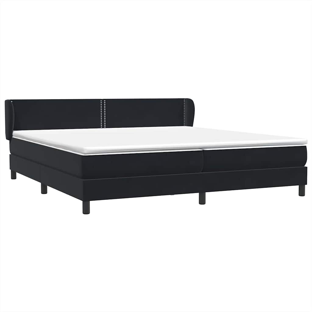 vidaXL Boxspringbett mit Matratzen Schwarz 200x220 cm Samt