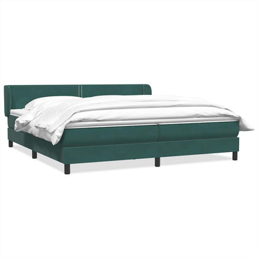 vidaXL Boxspringbett mit Matratzen Dunkelgrün 200x220 cm Samt
