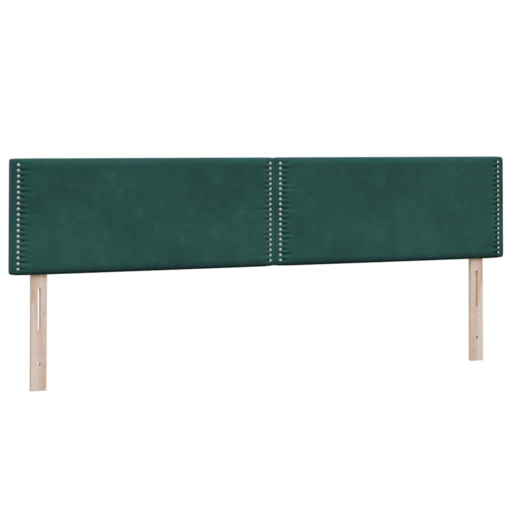 vidaXL Boxspringbett mit Matratzen Dunkelgrün 200x220 cm Samt