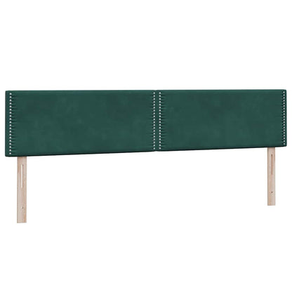 vidaXL Boxspringbett mit Matratzen Dunkelgrün 200x220 cm Samt
