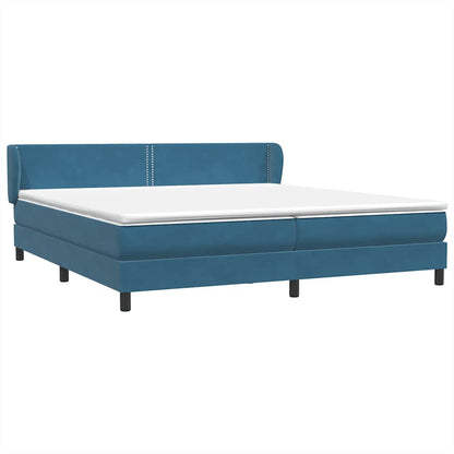 vidaXL Boxspringbett mit Matratzen Dunkelblau 200x220 cm Samt