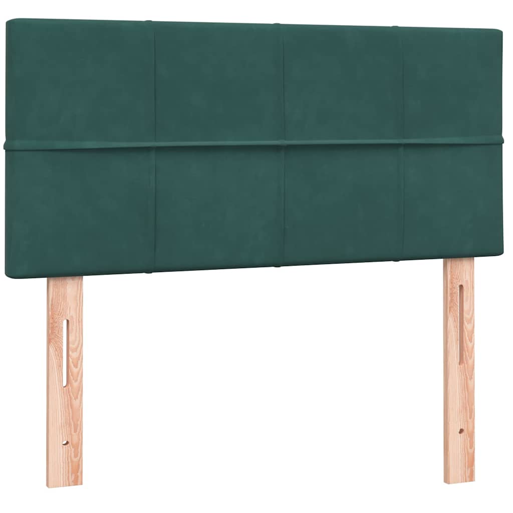 vidaXL Boxspringbett mit Matratze Dunkelgrün 80x210 cm Samt