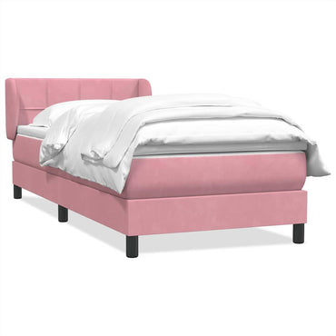 vidaXL Boxspringbett mit Matratze Rosa 90x210 cm Samt