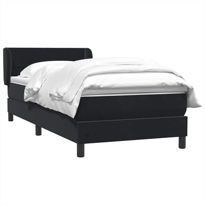 vidaXL Boxspringbett mit Matratze Schwarz 100x210 cm Samt