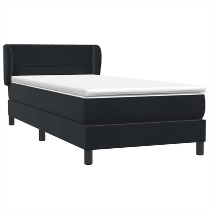 vidaXL Boxspringbett mit Matratze Schwarz 100x210 cm Samt