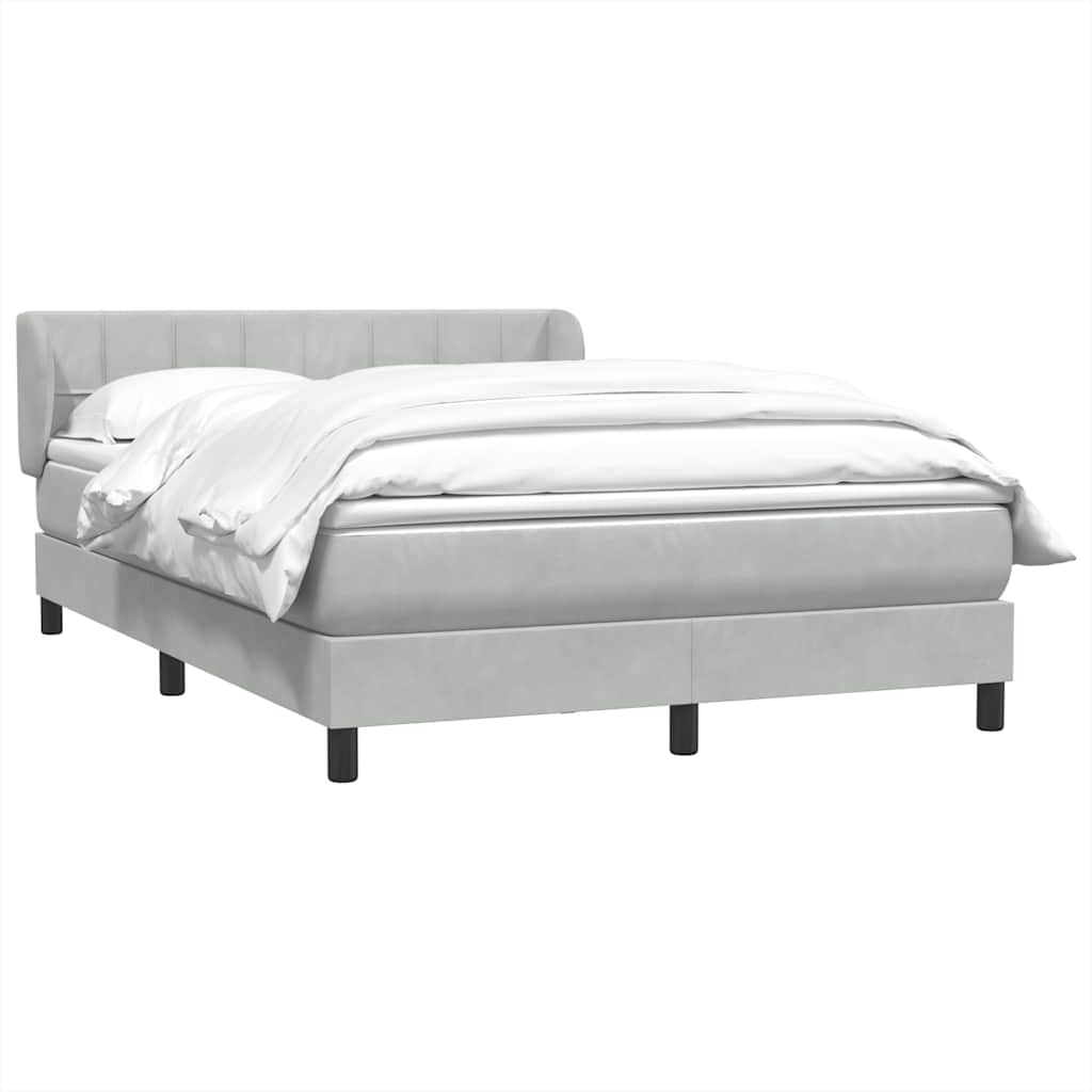 Boxspringbett mit Matratze Hellgrau 160x210 cm Samt