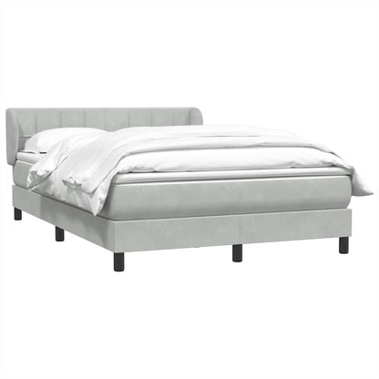 Boxspringbett mit Matratze Hellgrau 160x210 cm Samt