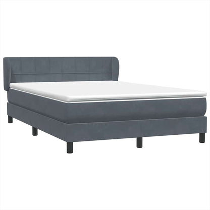 vidaXL Boxspringbett mit Matratze Dunkelgrau 160x210 cm Samt