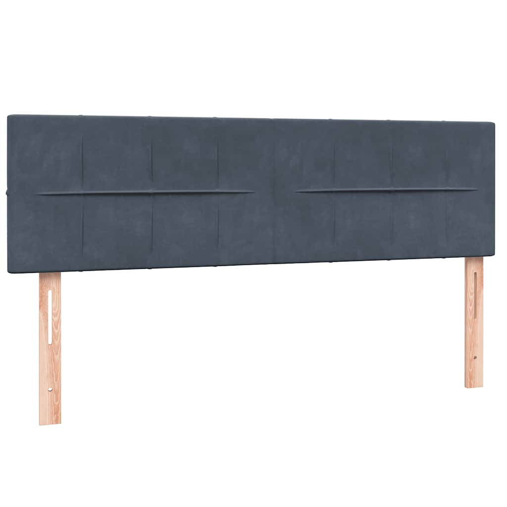 vidaXL Boxspringbett mit Matratze Dunkelgrau 160x210 cm Samt