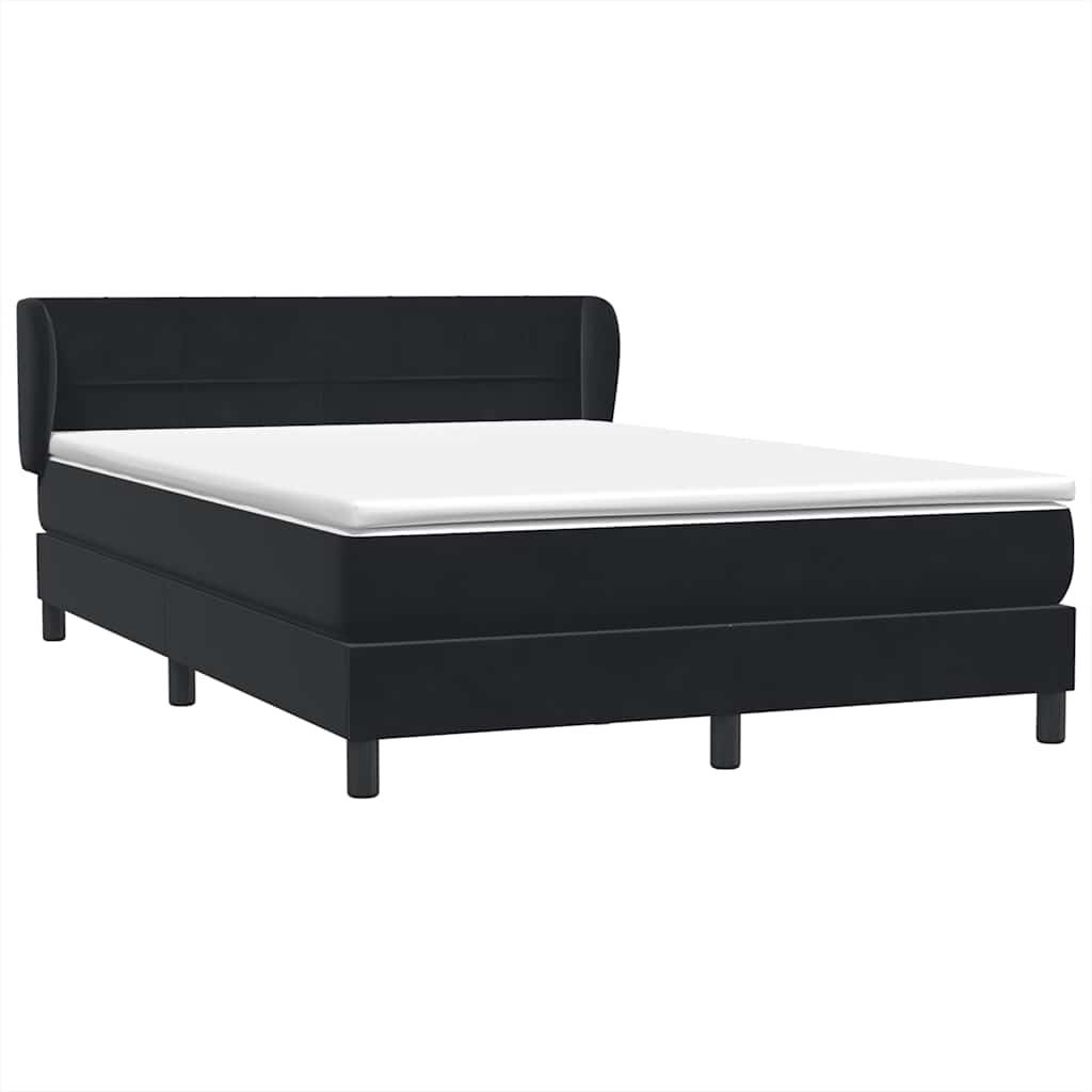 vidaXL Lit coffre avec matelas Noir 160x210 cm Velours