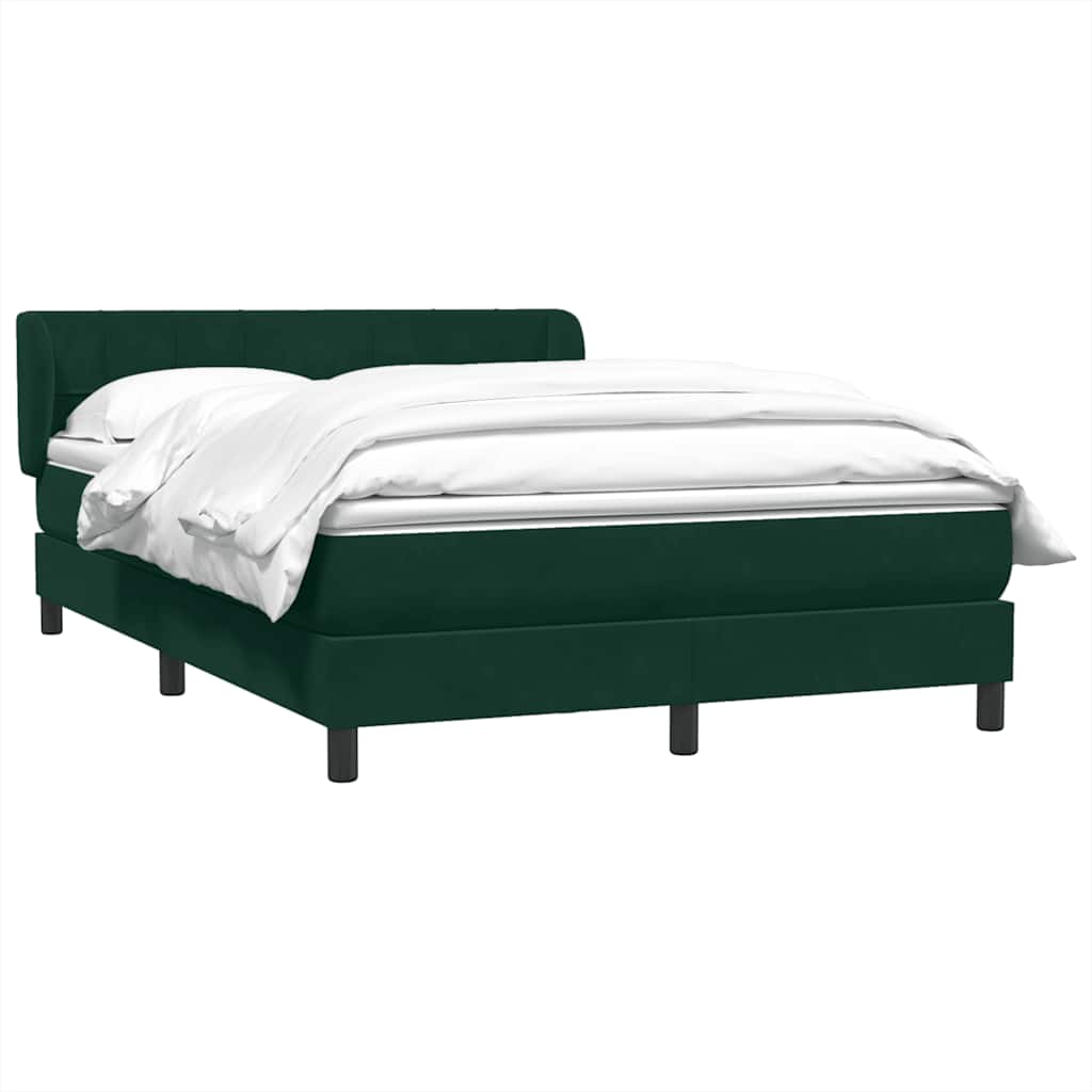 vidaXL Boxspringbett mit Matratze Dunkelgrün 160x210 cm Samt