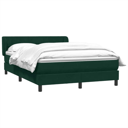 vidaXL Boxspringbett mit Matratze Dunkelgrün 160x210 cm Samt