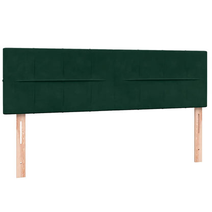 vidaXL Boxspringbett mit Matratze Dunkelgrün 160x210 cm Samt