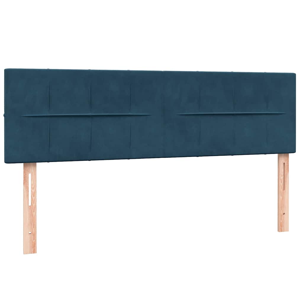 vidaXL Lit à sommier tapissier avec matelas Bleu foncé 160x210 cm Velours
