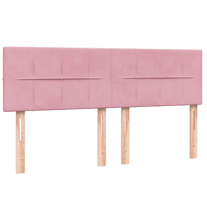 vidaXL Boxspringbett mit Matratze Rosa 160x210 cm Samt