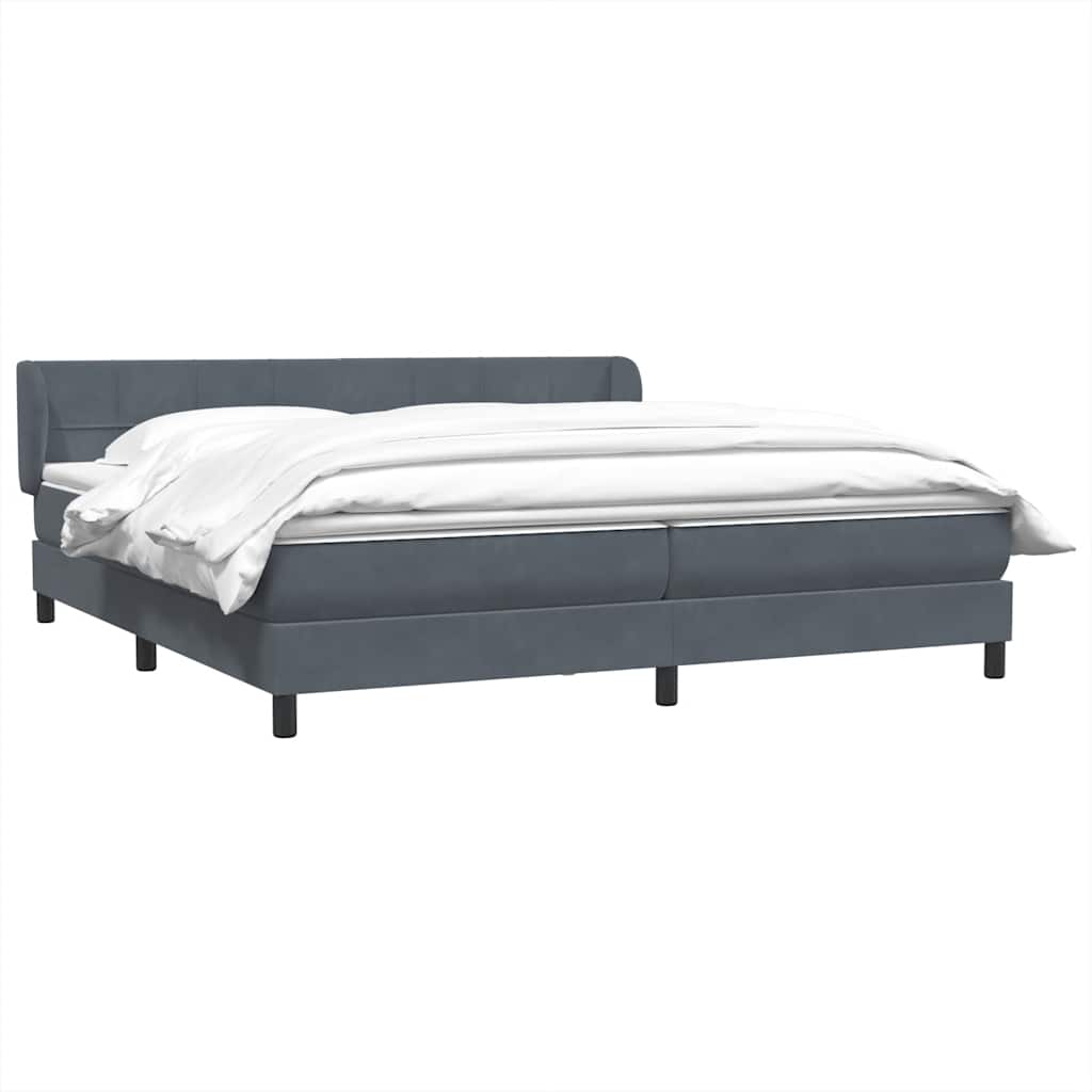 Boxspringbett mit Matratzen Dunkelgrau 180x210 cm Samt