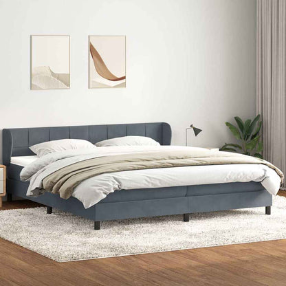 Boxspringbett mit Matratzen Dunkelgrau 180x210 cm Samt