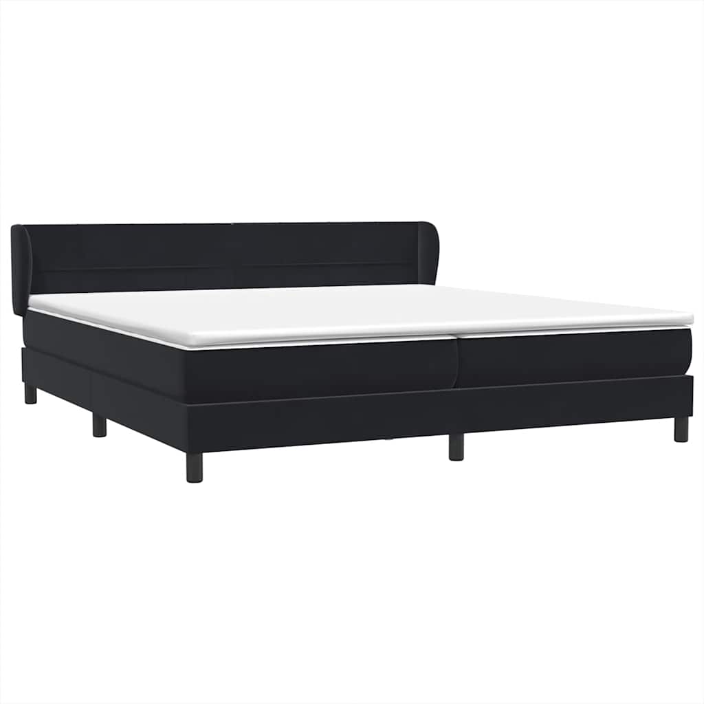 vidaXL Lit coffre avec matelas Noir 180x210 cm Velours