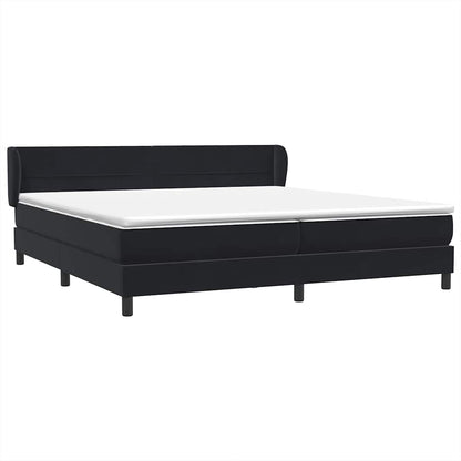 vidaXL Lit coffre avec matelas Noir 180x210 cm Velours