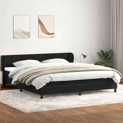 vidaXL Lit coffre avec matelas Noir 180x210 cm Velours