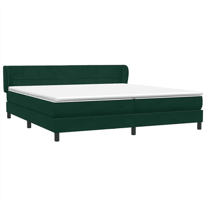 vidaXL Boxspringbett mit Matratzen Dunkelgrün 180x210 cm Samt