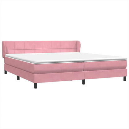 vidaXL Lit tapissier avec matelas Rose 180x210 cm Velours