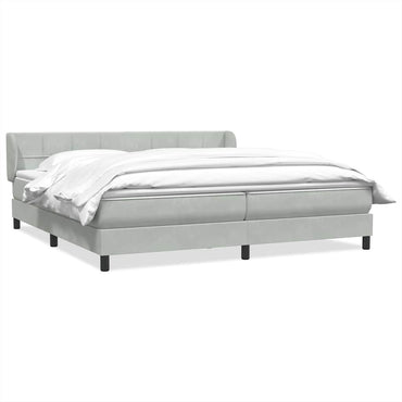 vidaXL Boxspringbett mit Matratzen Hellgrau 200x210 cm Samt