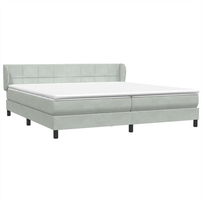 vidaXL Boxspringbett mit Matratzen Hellgrau 200x210 cm Samt