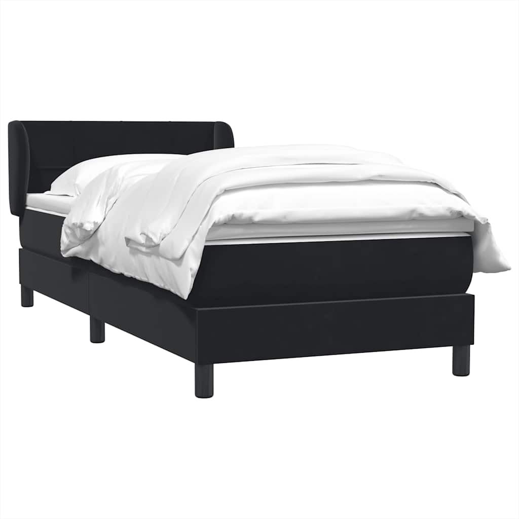 vidaXL Boxspringbett mit Matratze Schwarz 90x220 cm Samt