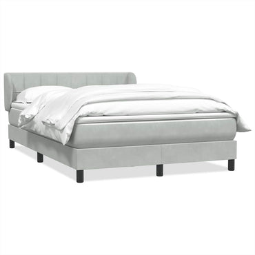 vidaXL Lit tapissier avec matelas Gris clair 140x220 cm Velours