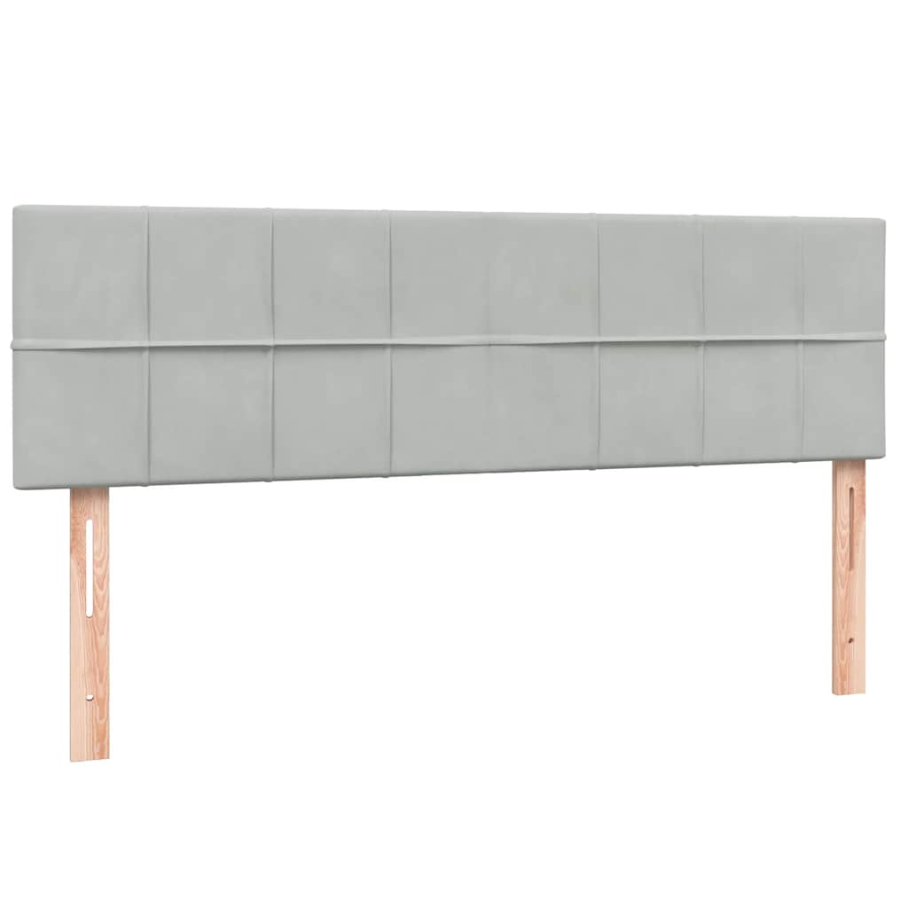 vidaXL Boxspringbett mit Matratze Hellgrau 140x220 cm Samt