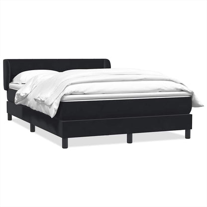vidaXL Lit tapissier avec matelas Noir 140x220 cm Velours