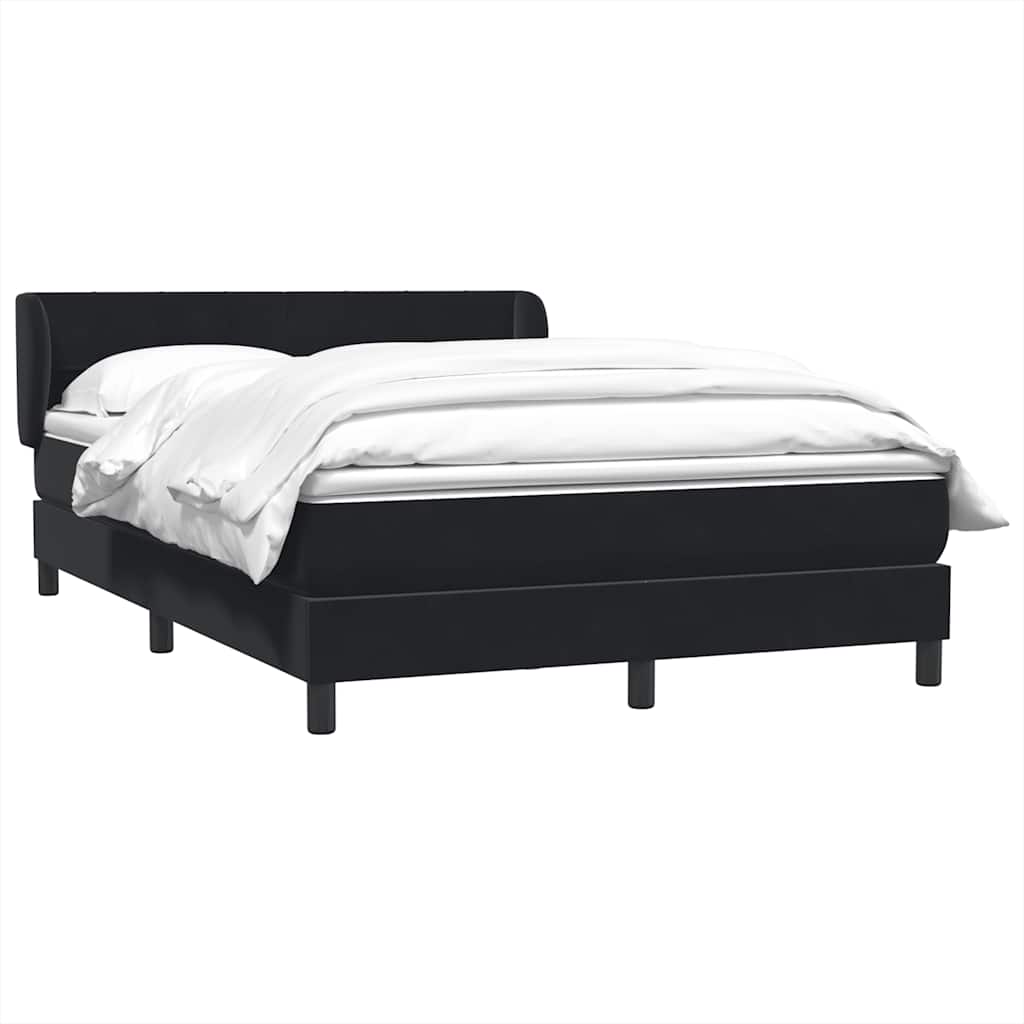 vidaXL Lit tapissier avec matelas Noir 140x220 cm Velours