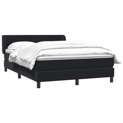 vidaXL Lit tapissier avec matelas Noir 140x220 cm Velours