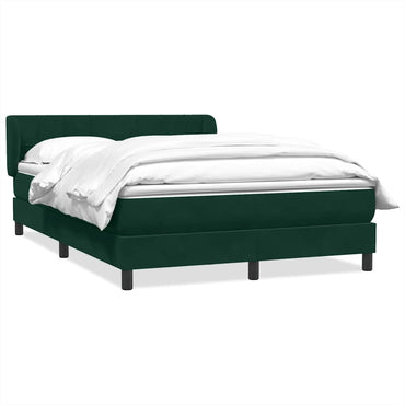 vidaXL Boxspringbett mit Matratze Dunkelgrün 160x220 cm Samt