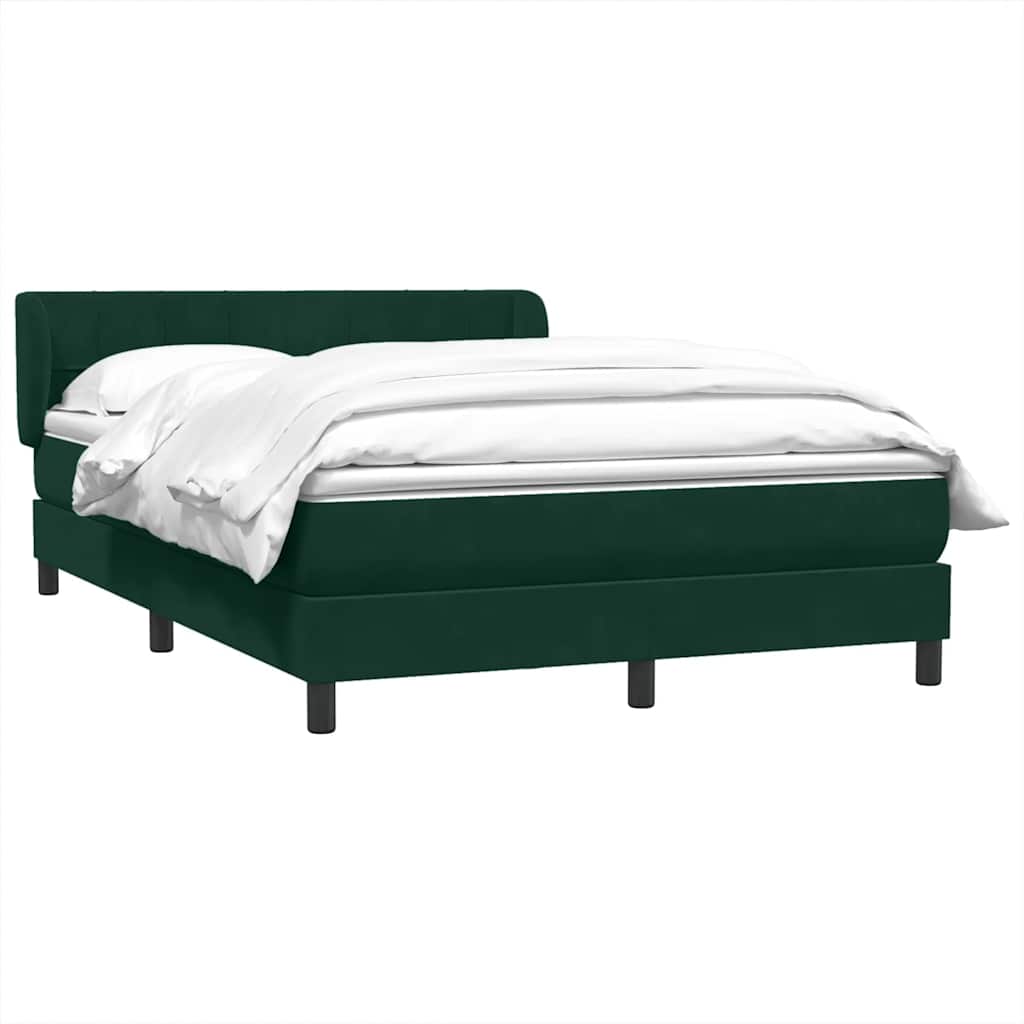 vidaXL Lit boxspring avec matelas Velours vert foncé 160x220 cm