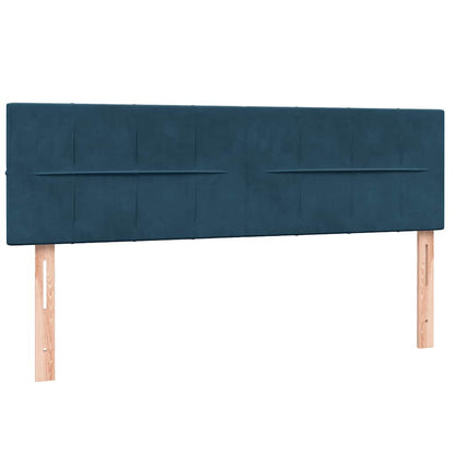 vidaXL Boxspringbett mit Matratze Dunkelblau 160x220 cm Samt