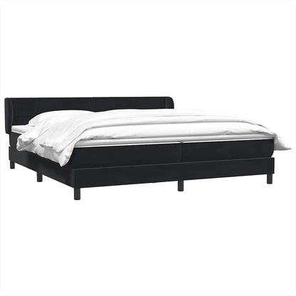 vidaXL Boxspringbett mit Matratzen Schwarz 180x220 cm Samt