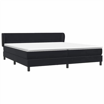 vidaXL Boxspringbett mit Matratzen Schwarz 180x220 cm Samt