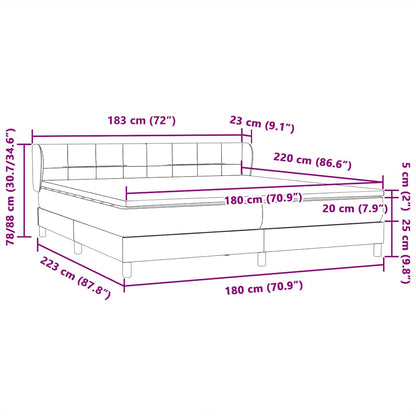 vidaXL Boxspringbett mit Matratzen Rosa 180x220 cm Samt