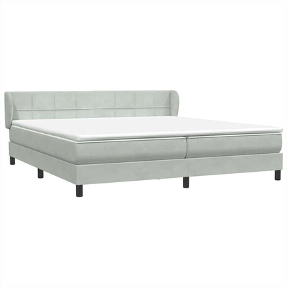 vidaXL Boxspringbett mit Matratzen Hellgrau 200x220 cm Samt
