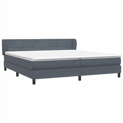 vidaXL Boxspringbett mit Matratzen Dunkelgrau 200x220 cm Samt