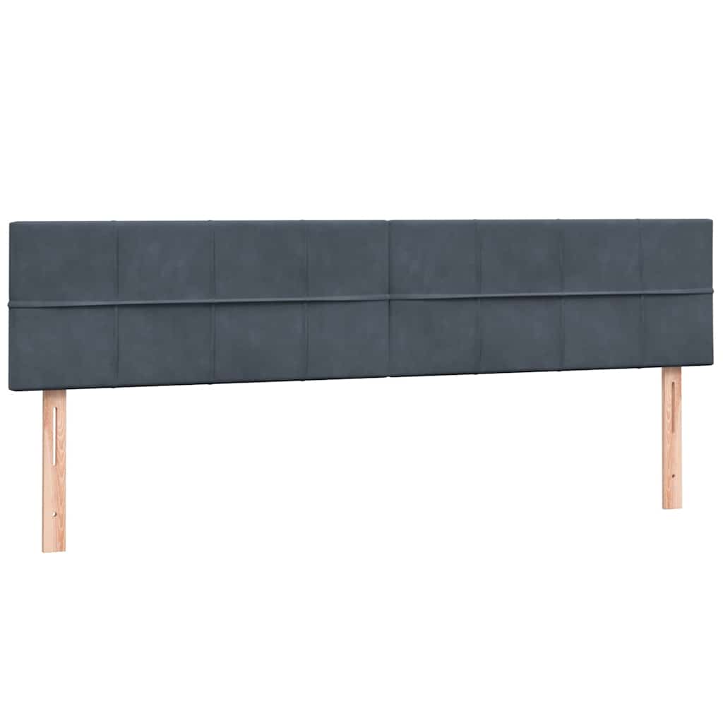 vidaXL Boxspringbett mit Matratzen Dunkelgrau 200x220 cm Samt