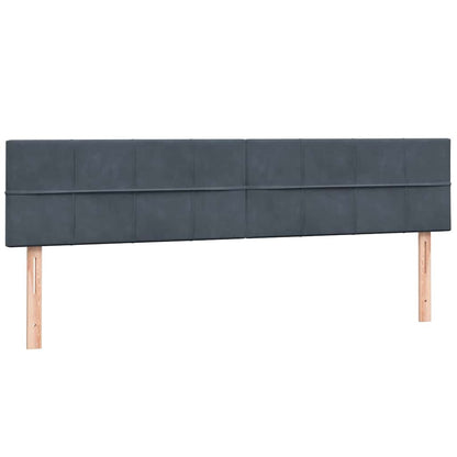 vidaXL Boxspringbett mit Matratzen Dunkelgrau 200x220 cm Samt