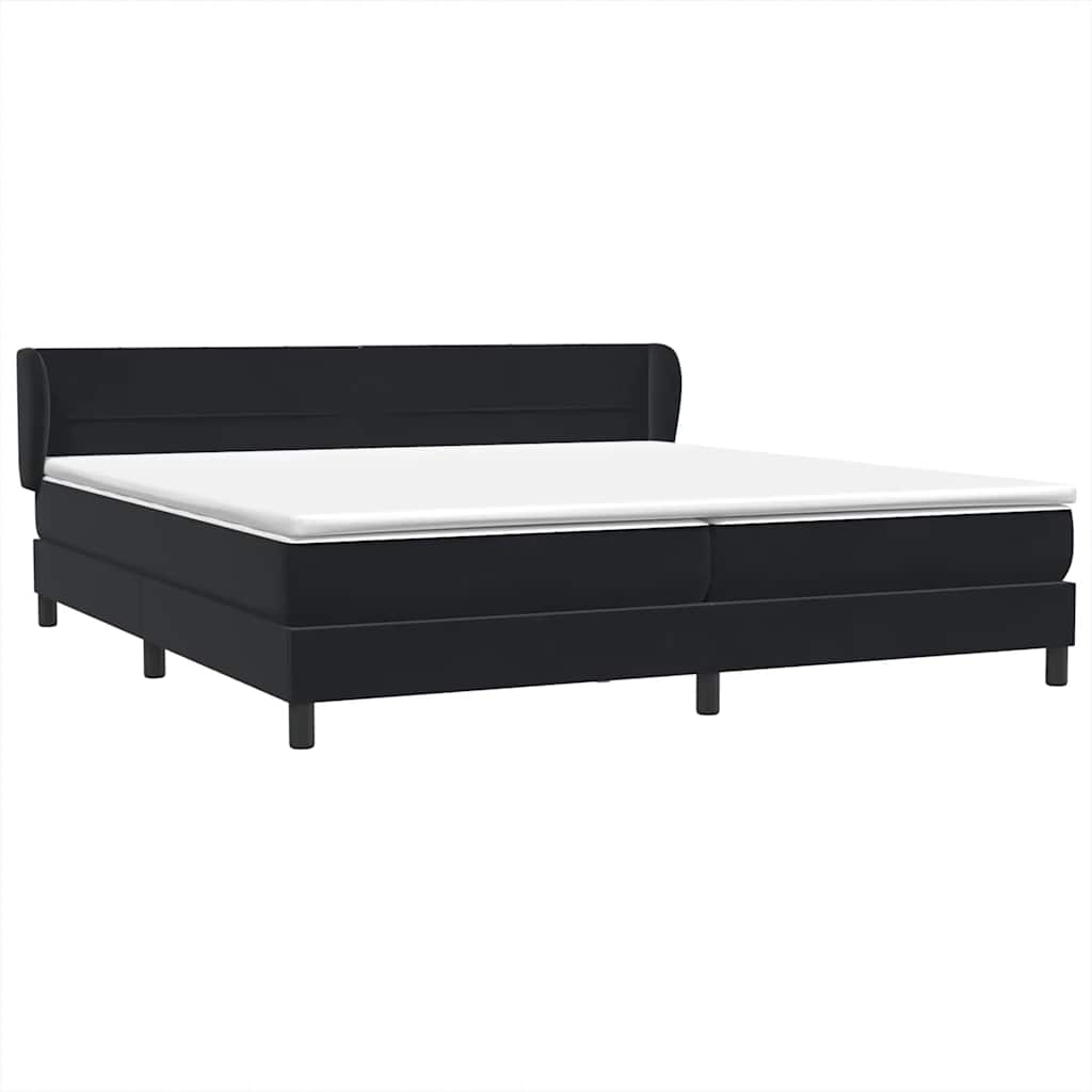 vidaXL Lit coffre avec matelas Noir 200x220 cm Velours