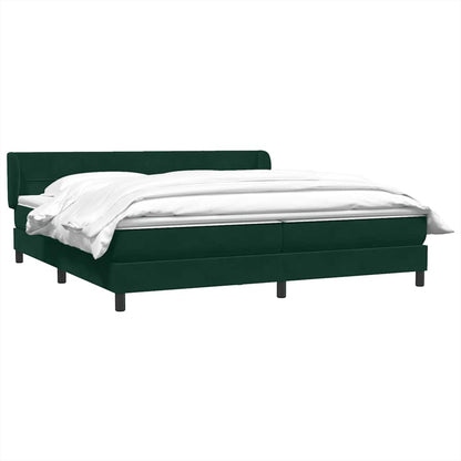 vidaXL Boxspringbett mit Matratzen Dunkelgrün 200x220 cm Samt