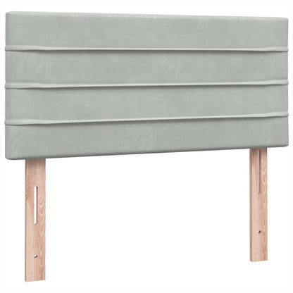 vidaXL Boxspringbett mit Matratze Hellgrau 80x210 cm Samt