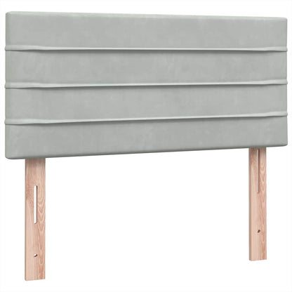 vidaXL Boxspringbett mit Matratze Hellgrau 90x210 cm Samt