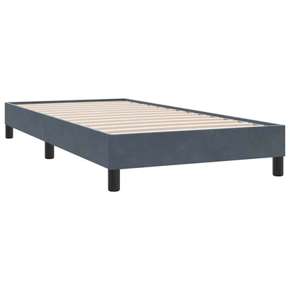 vidaXL Boxspringbett mit Matratze Dunkelgrau 90x210 cm Samt